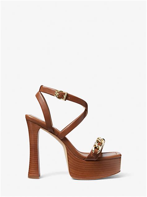 michael michael kors paloma leather platform sandal|Paola Chain Embellished Leather Platform Sandal .